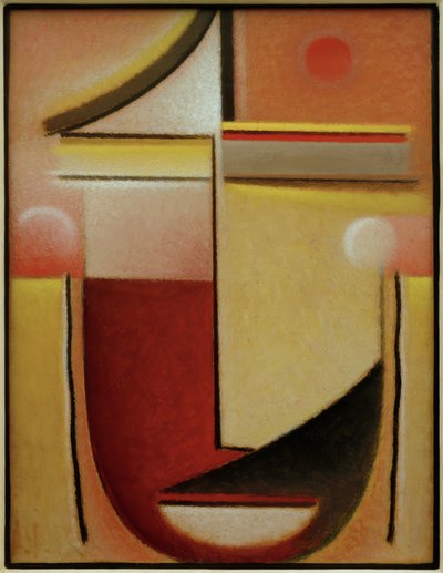 Tête abstraite : Rouge-Blanc-Or - Alexej von Jawlensky